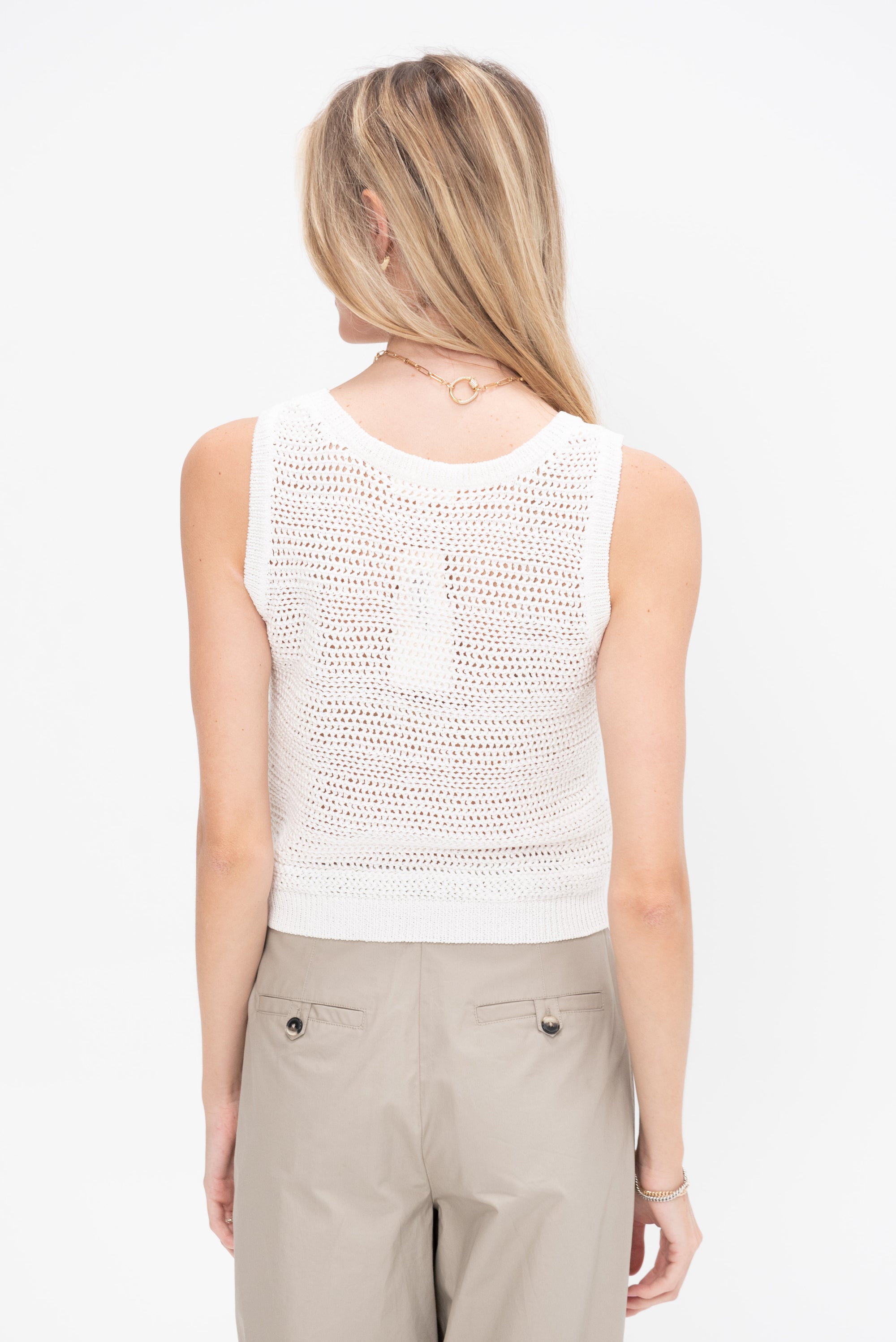 Taylor Cotton Vest, Off-White