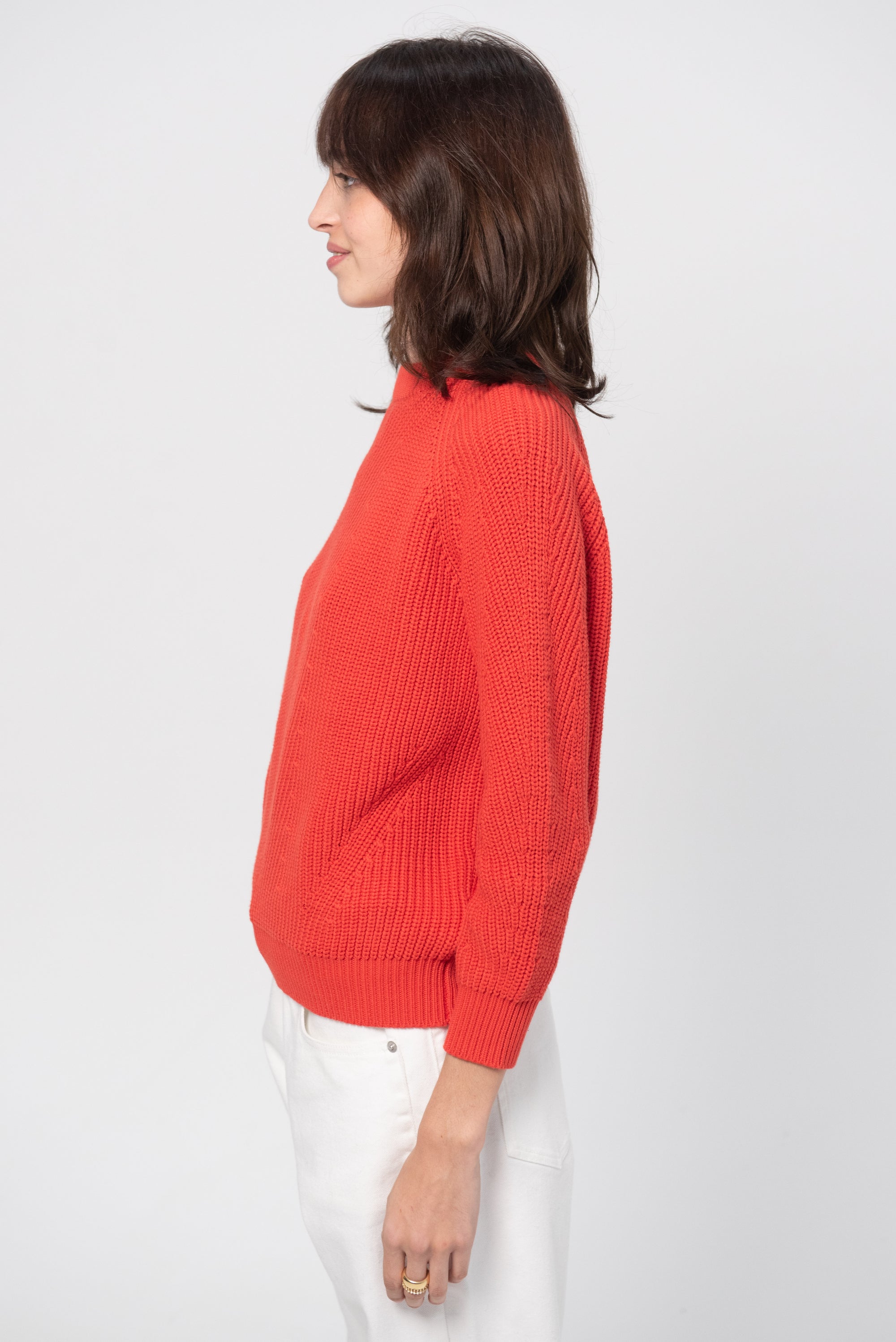Chelsea Organic Cotton Sweater, Vermillion