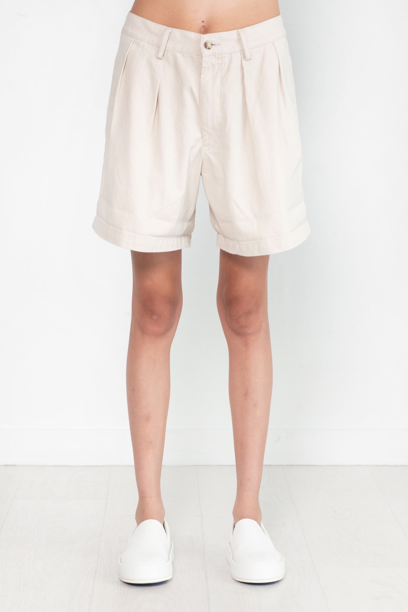 DENIMIST - Blair Double Pleated Short, Ivory