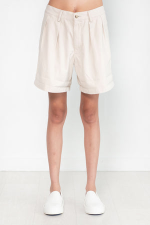 DENIMIST - Blair Double Pleated Short, Ivory