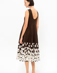 Alba Dress, Chocolate & Off-White