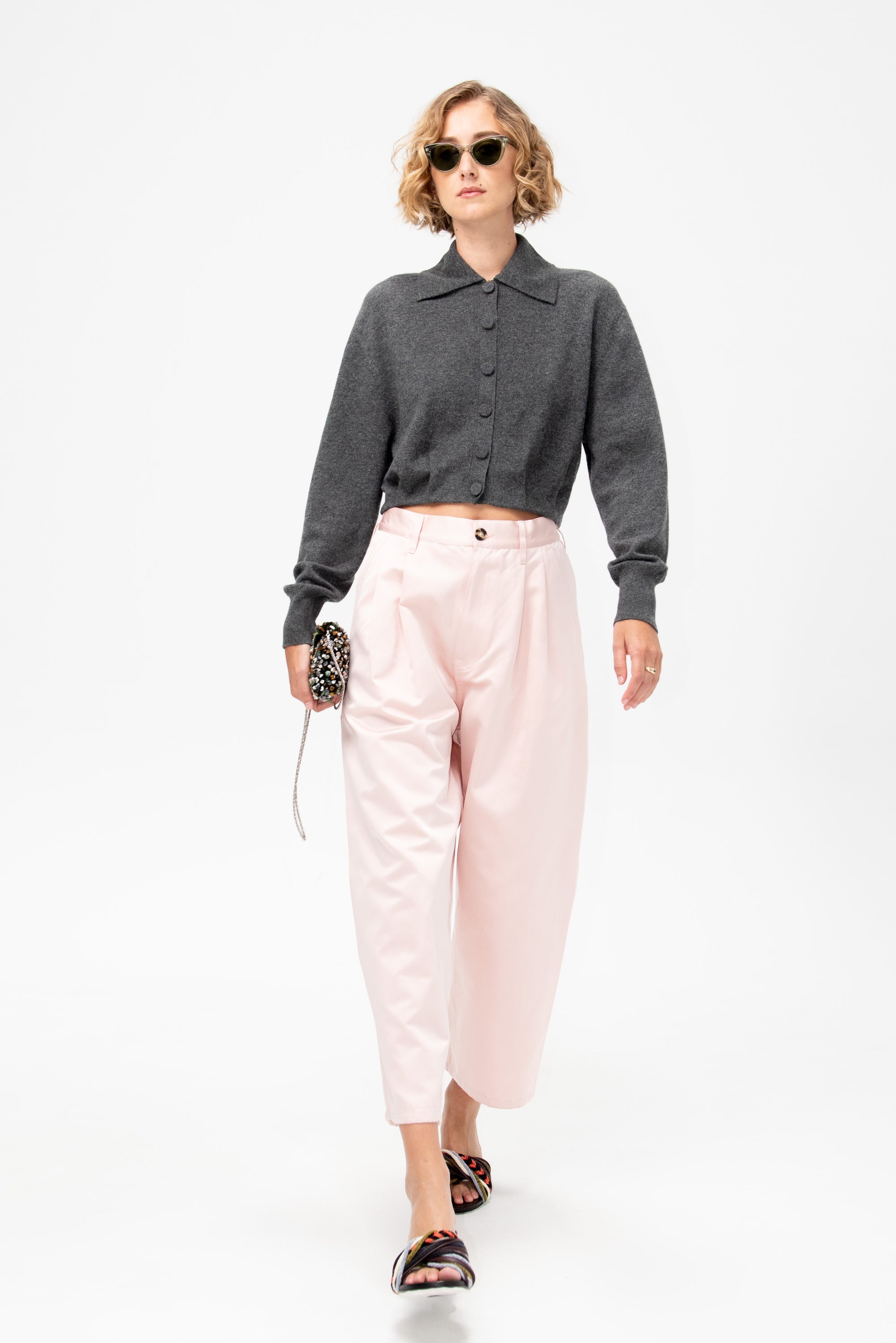 Button-Down Cardigan, Dark Grey