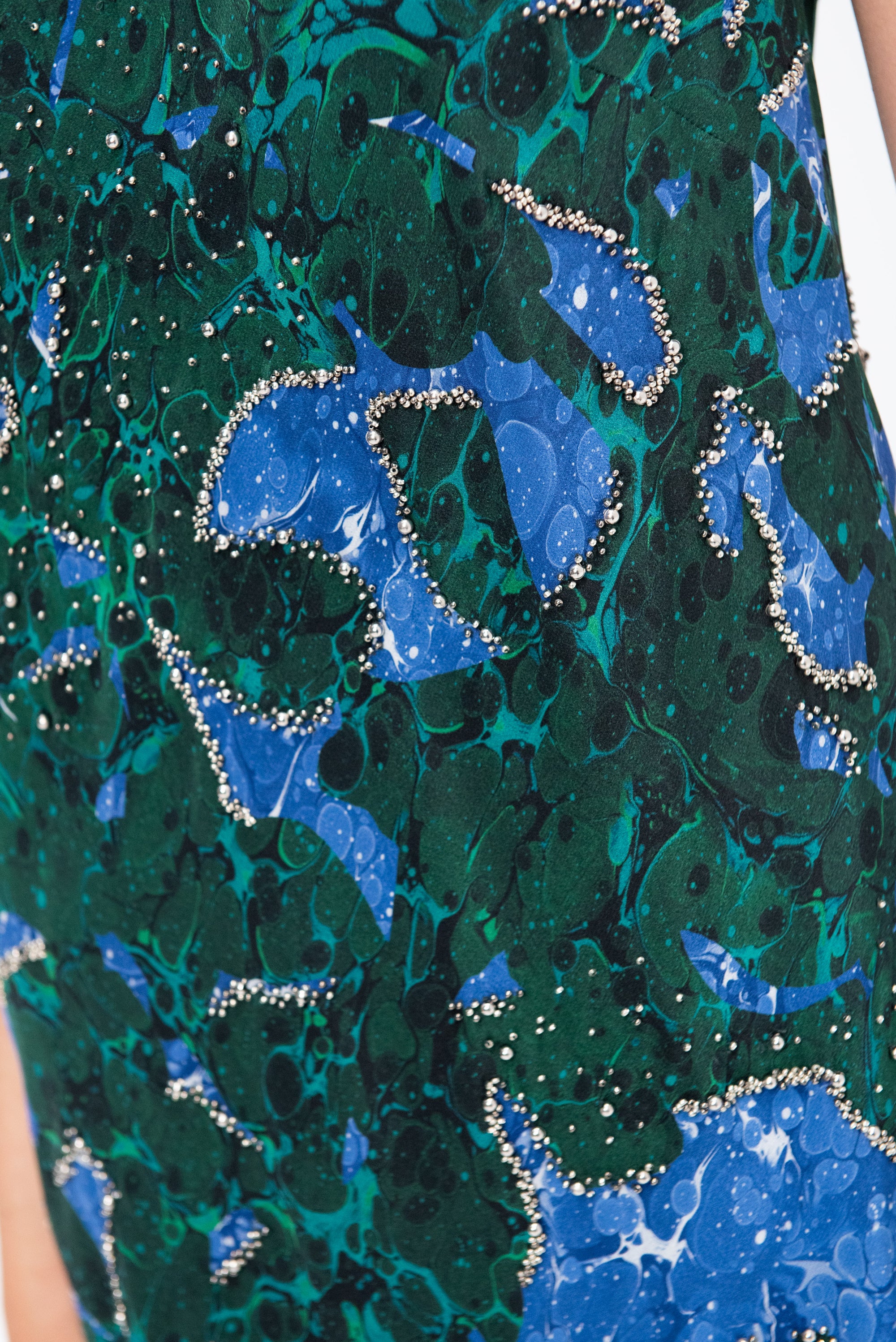 Embellished Midi Dress, Malachite