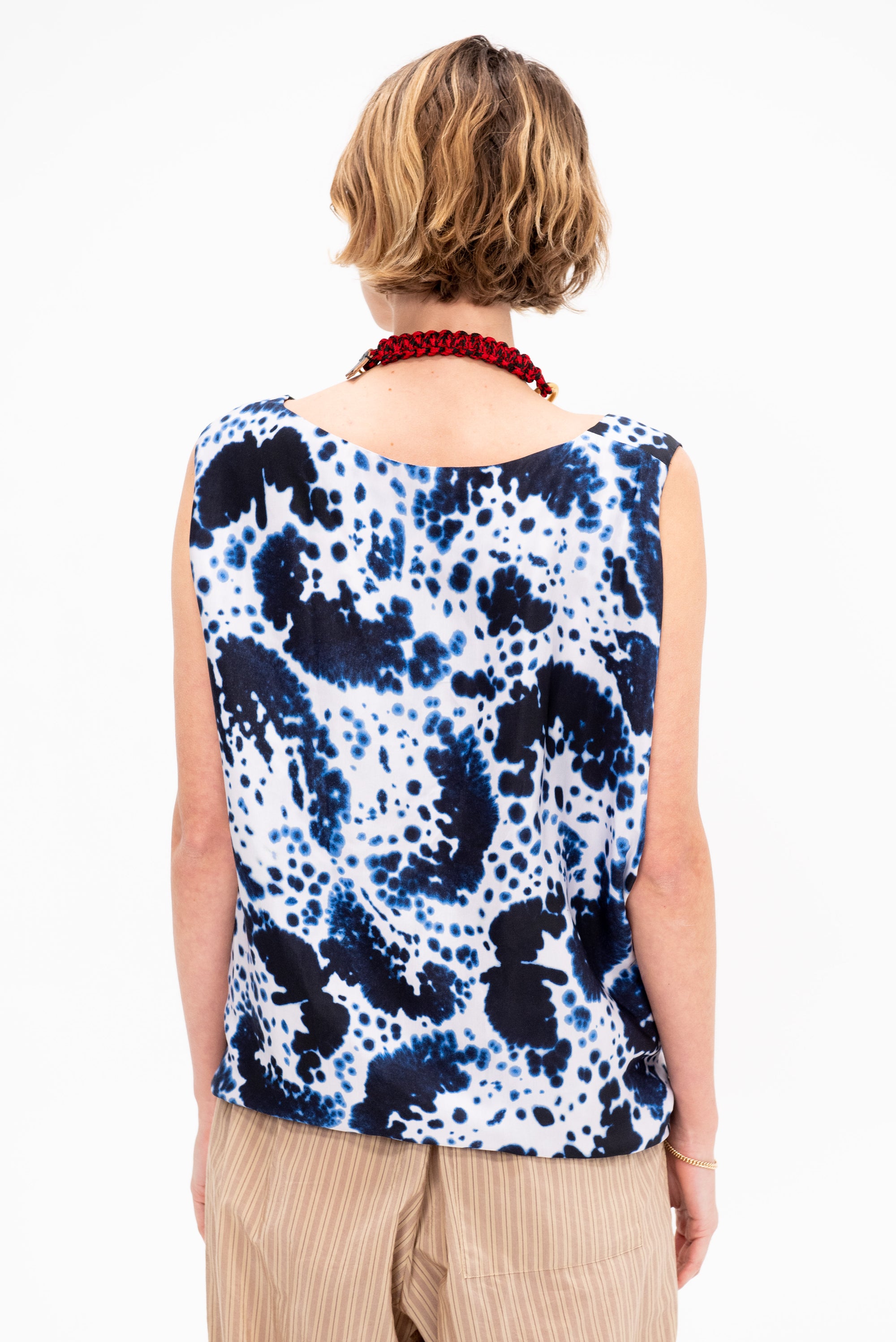 Draped Top, Navy