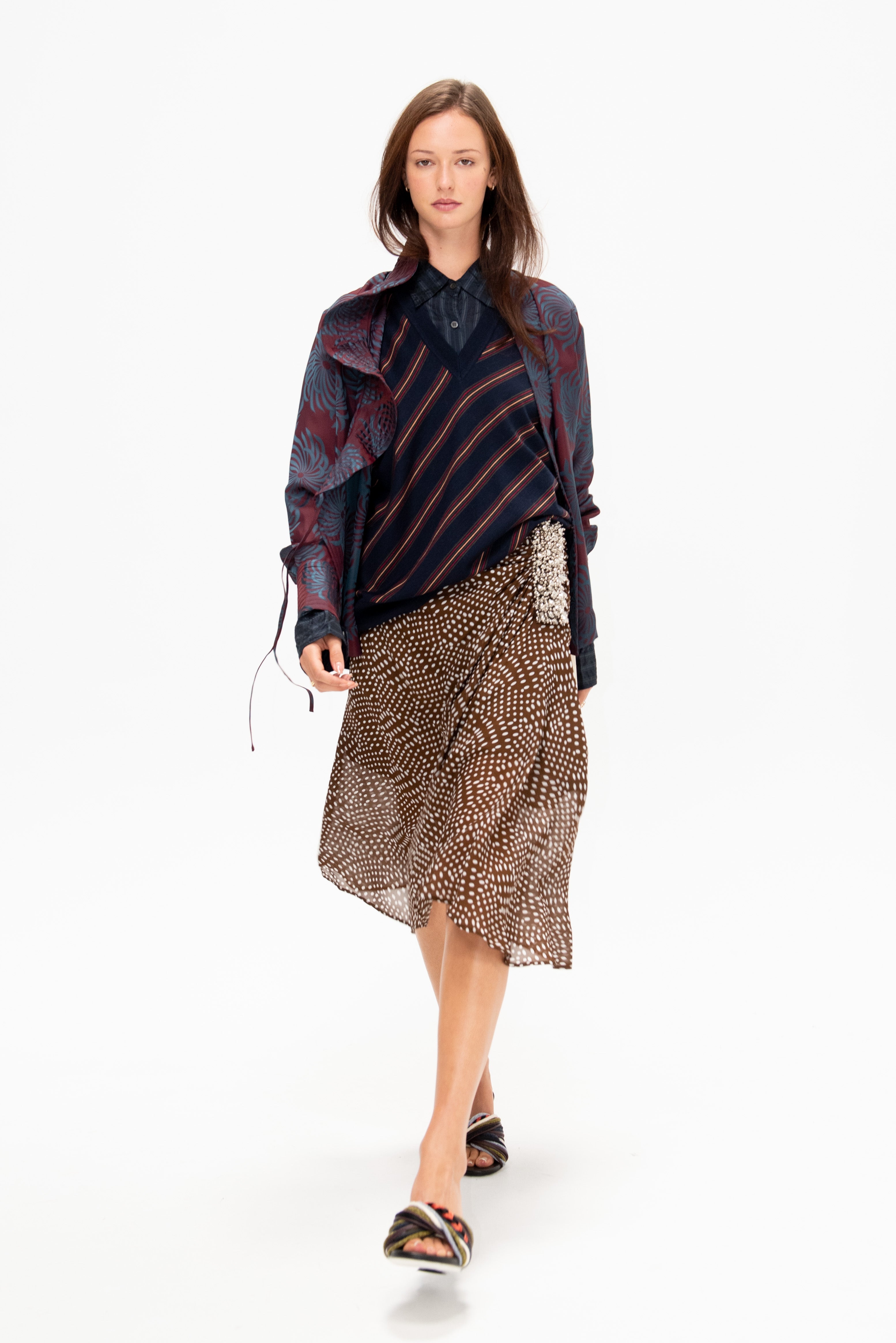 スカート DRIES VAN NOTEN khaki Slit Skirt 24SS NEW】DRIES VAN NOTEN / Skilt カーゴマキシスカート