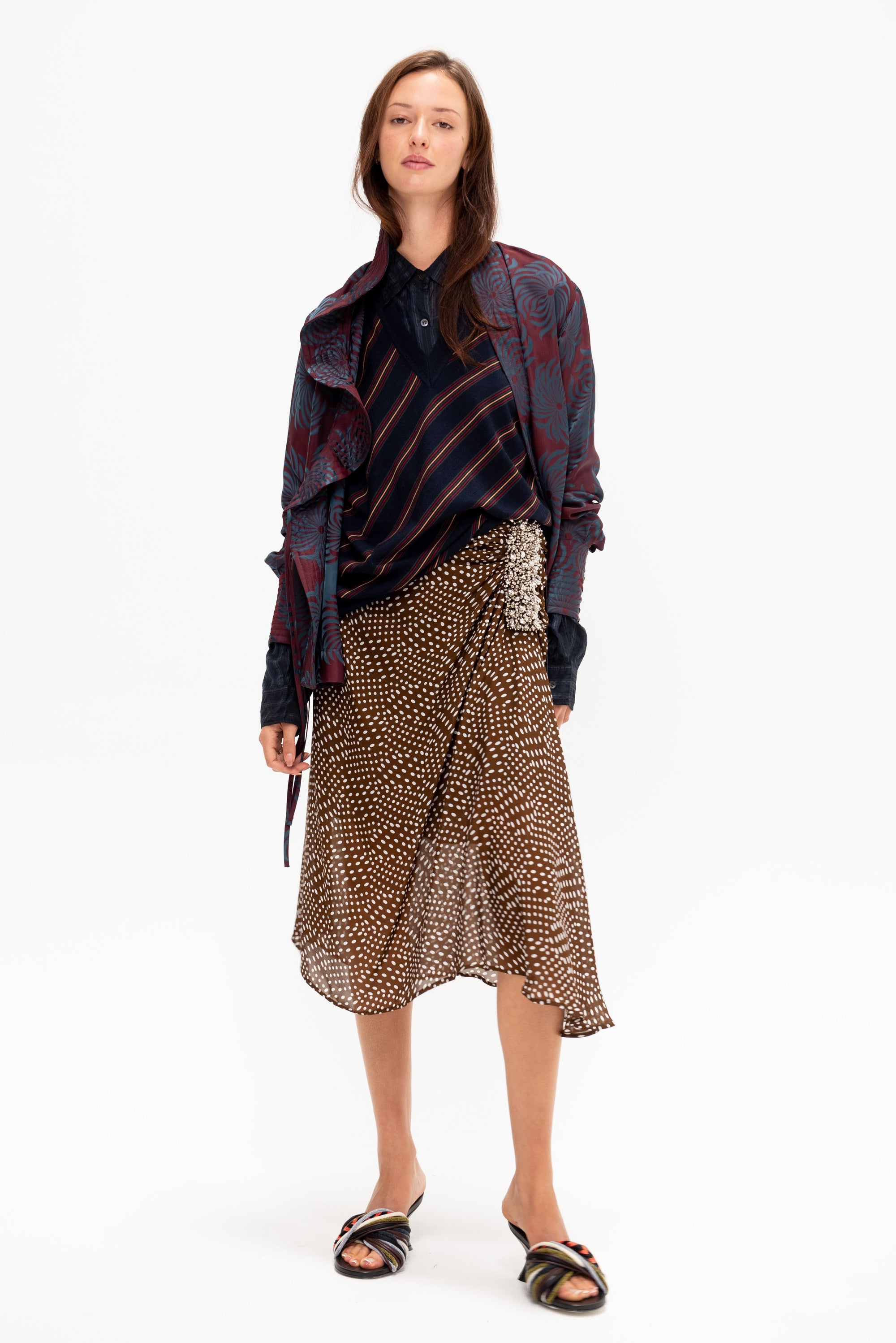 Embellished Skirt, Brown