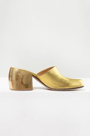 Dries Van Noten - Leather Mules, Gold