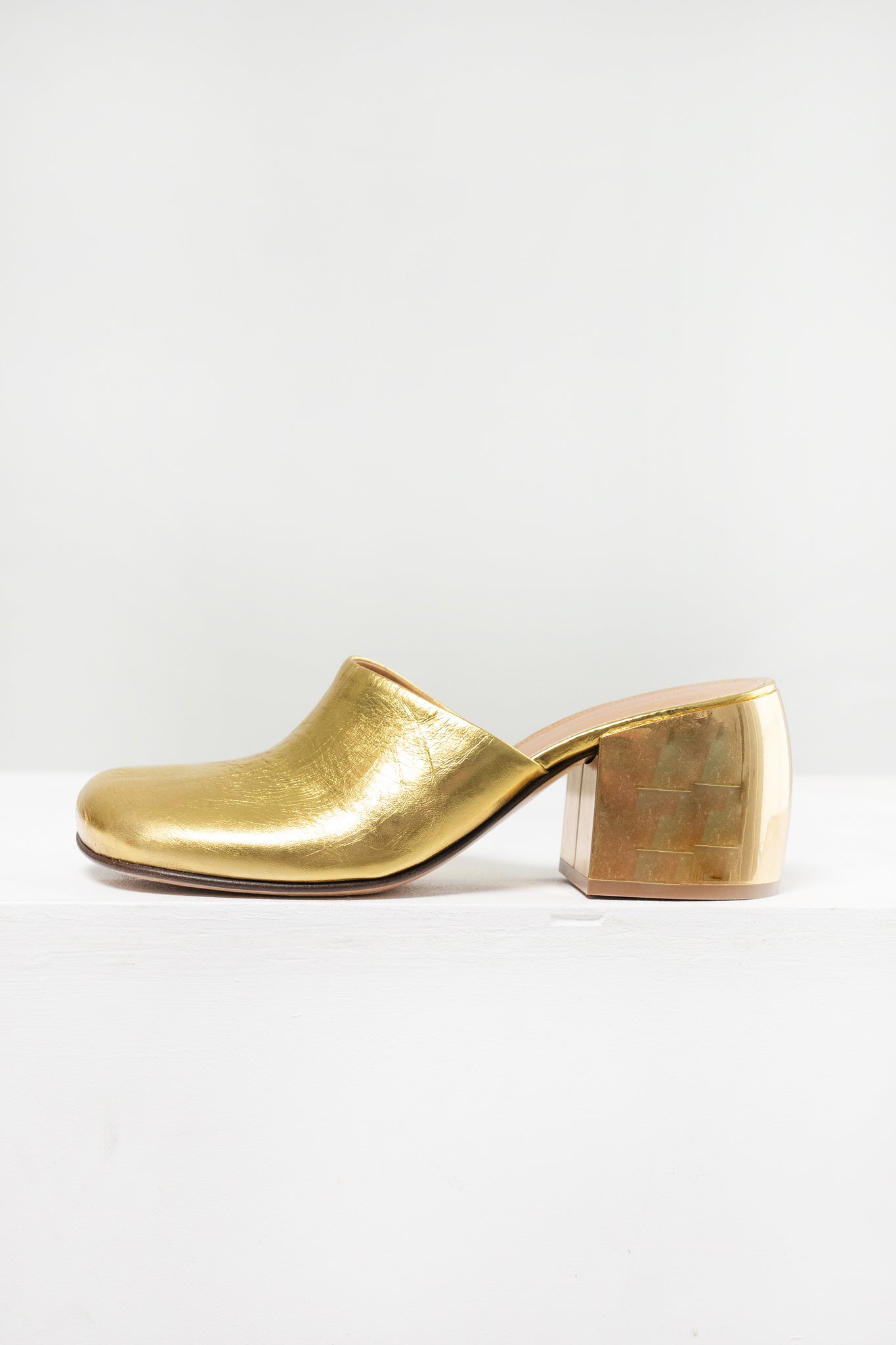 Dries Van Noten - Leather Mules, Gold