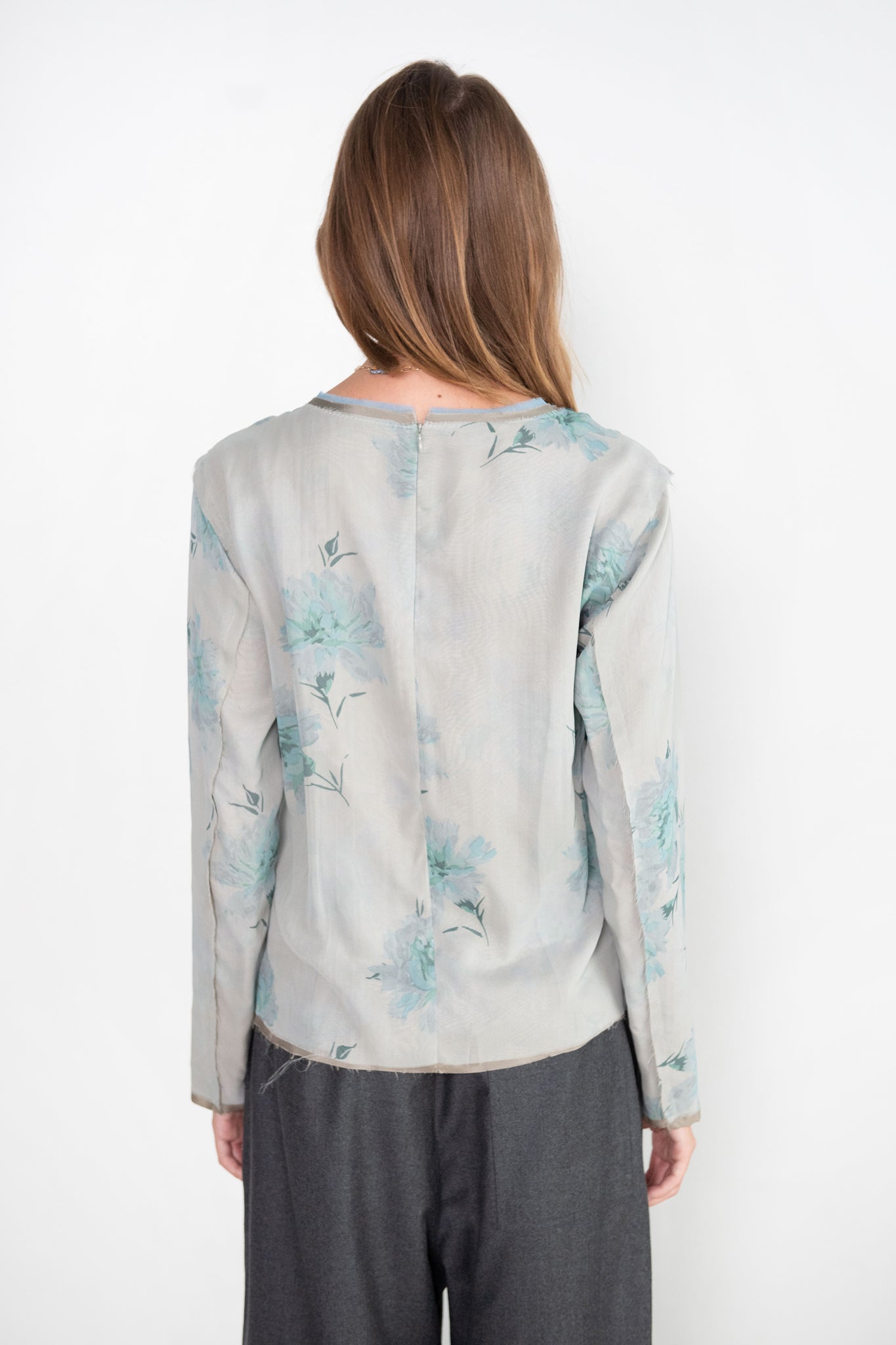 DRIES VAN NOTEN - Ink Rose Long Sleeve, Light Grey