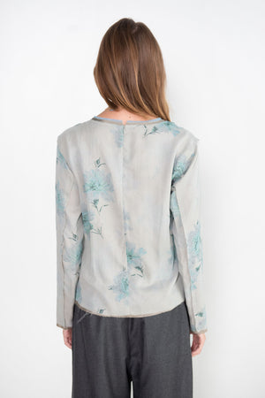 DRIES VAN NOTEN - Ink Rose Long Sleeve, Light Grey