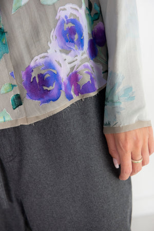 DRIES VAN NOTEN - Ink Rose Long Sleeve, Light Grey