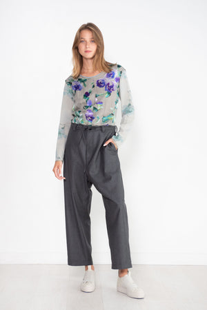 DRIES VAN NOTEN - Ink Rose Long Sleeve, Light Grey