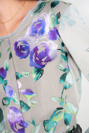 DRIES VAN NOTEN - Ink Rose Long Sleeve, Light Grey