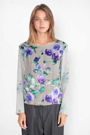 DRIES VAN NOTEN - Ink Rose Long Sleeve, Light Grey