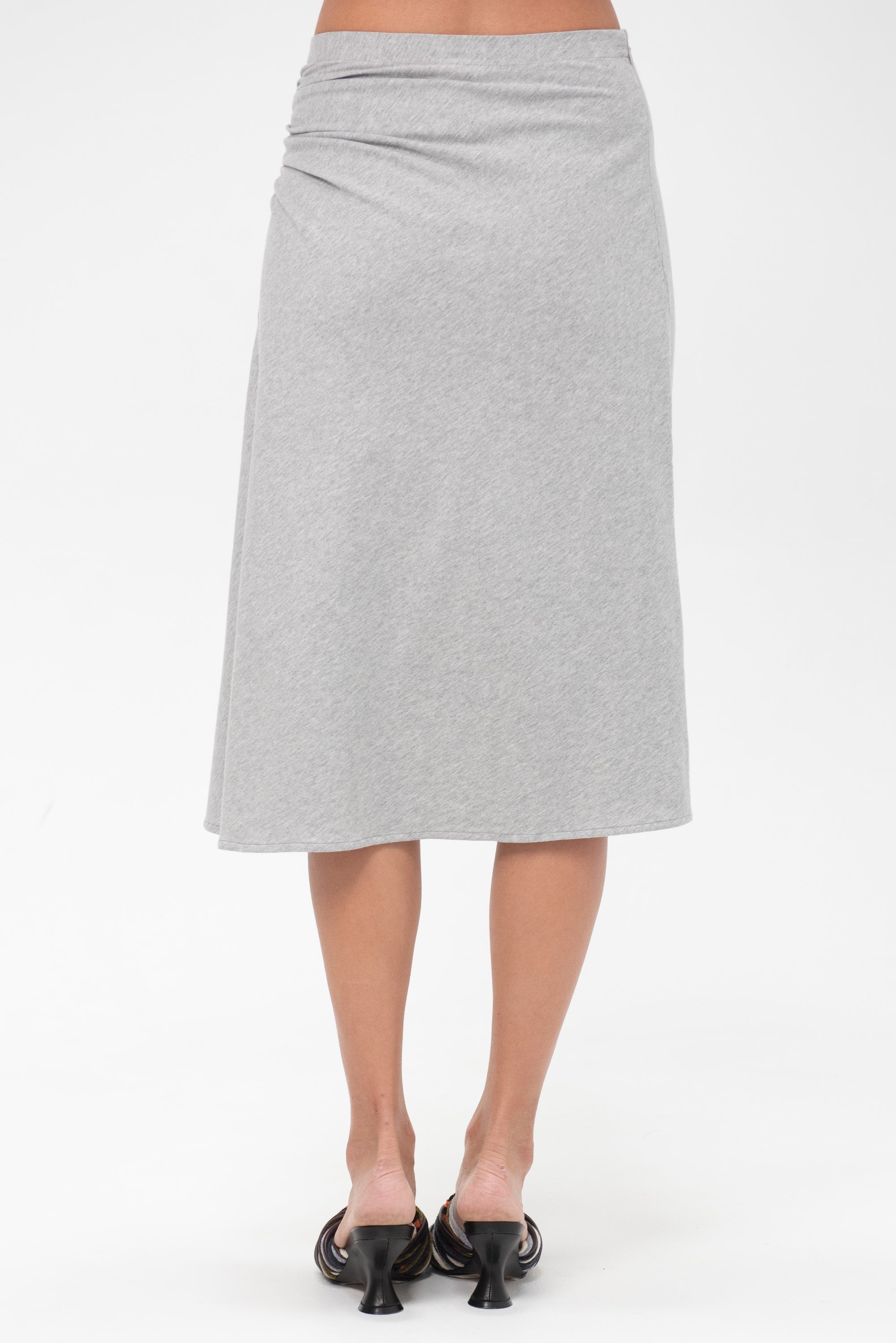 Button Midi Skirt, Heather Melange