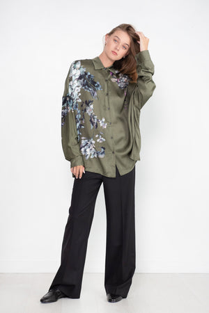 Dries Van Noten - Printed Button Down, Khaki