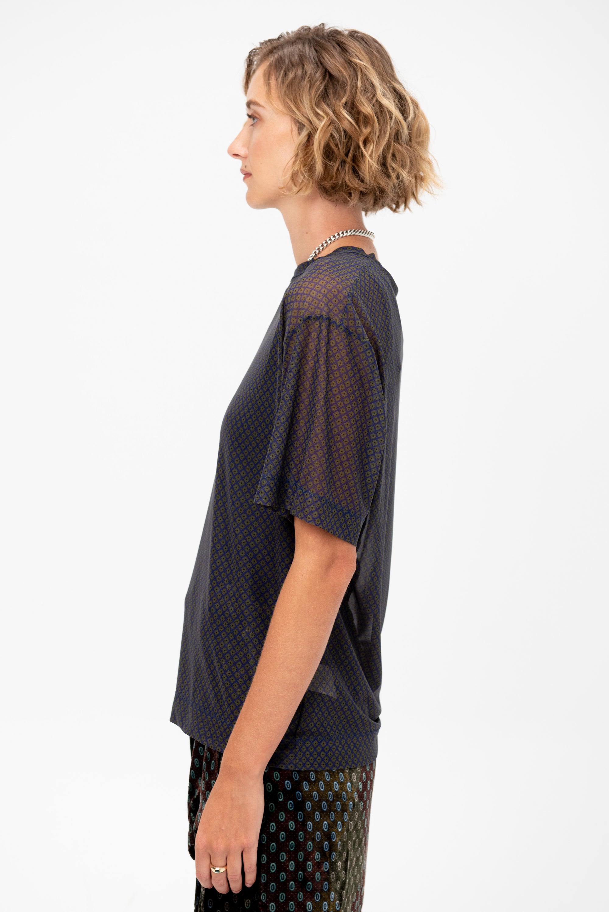 Sheer T-Shirt, Navy