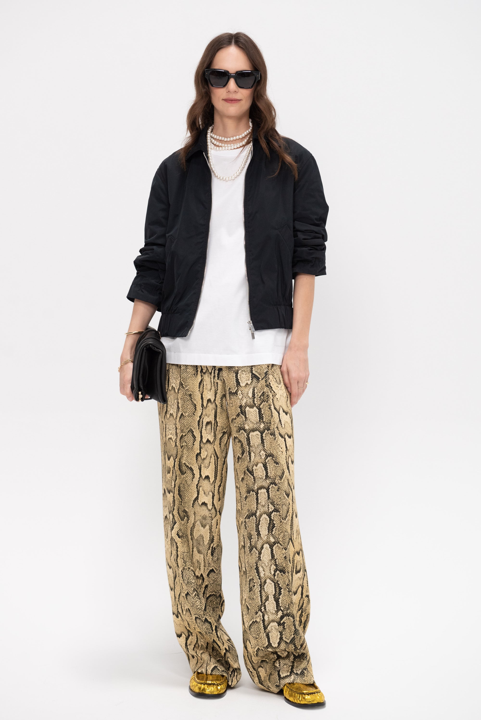 Snakeskin Print Pant, Beige
