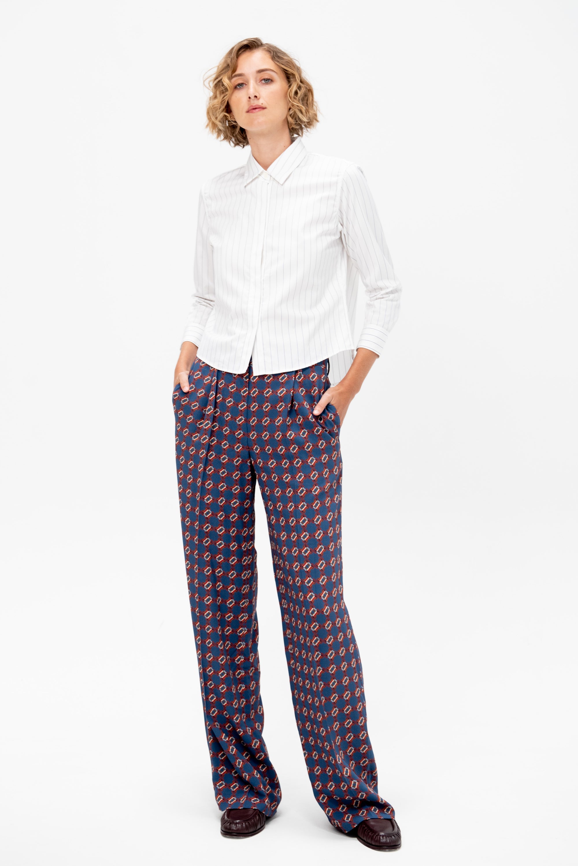 Stripe Button-Down, Navy