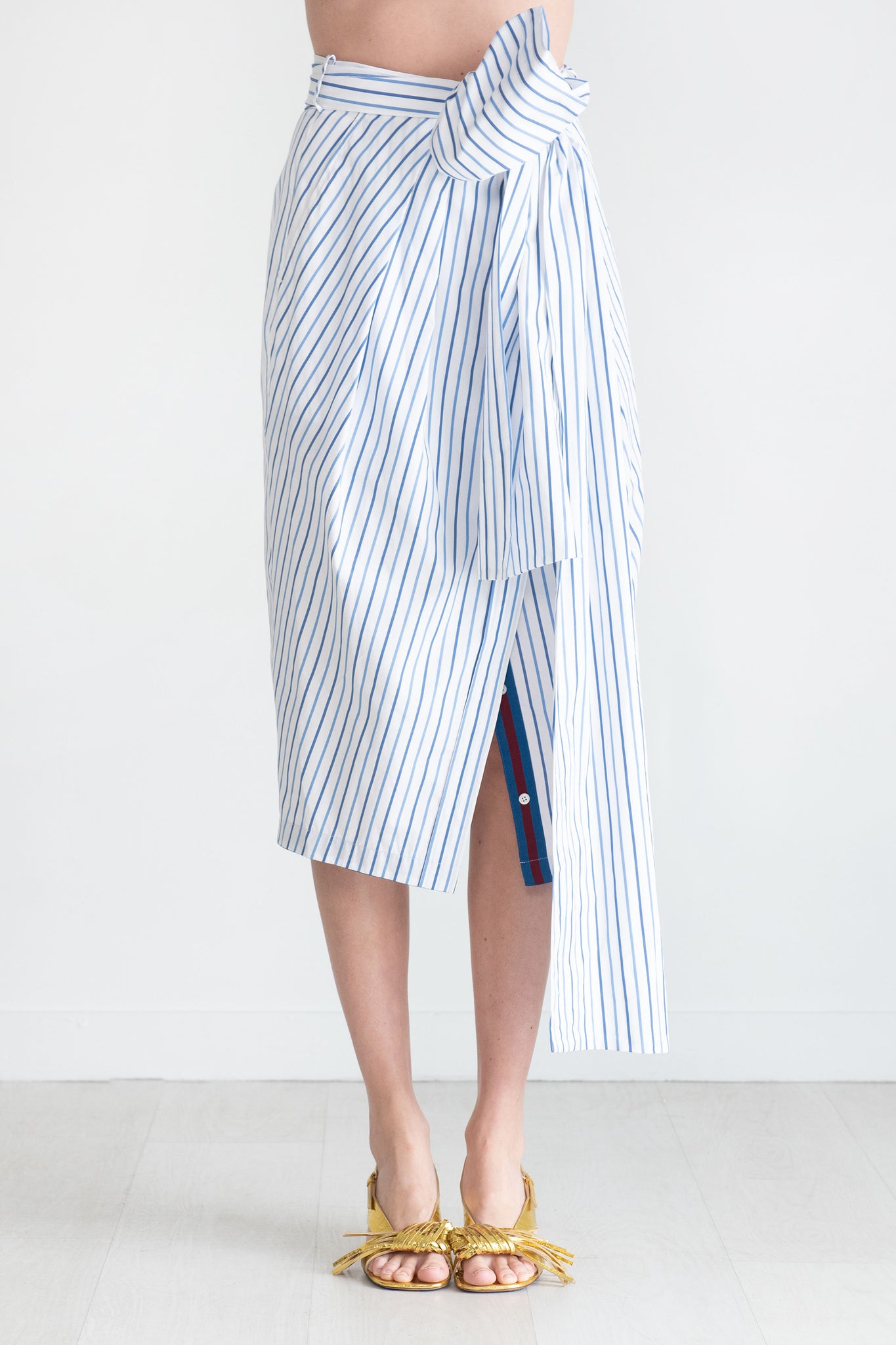 DRIES VAN NOTEN - Stripe Skirt, Light Blue