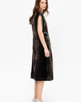 Velvet Wrap Dress, Khaki