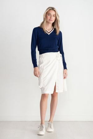 DRIES VAN NOTEN - Pleated Wrap Skirt, Off White