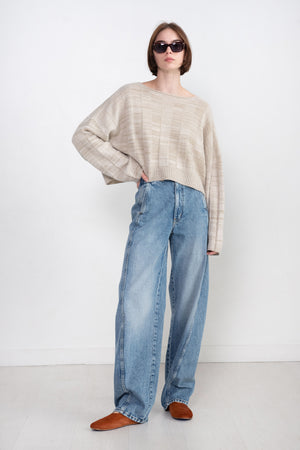 DUNE - Cropped Ribbed Sweater, Almond