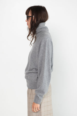 DUNE - High-neck Raglan Jumper, Grey Flannel
