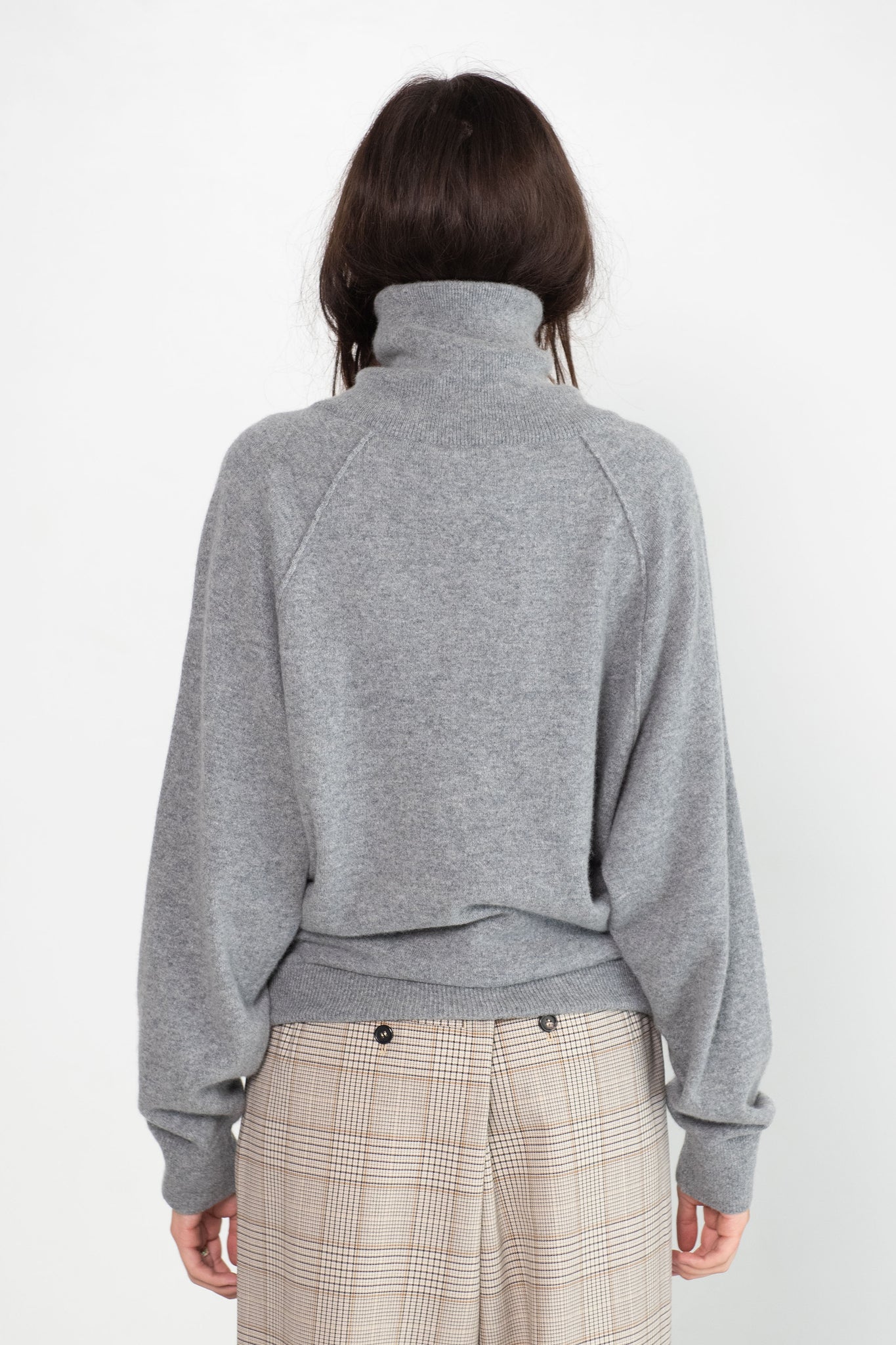 DUNE - High-neck Raglan Jumper, Grey Flannel