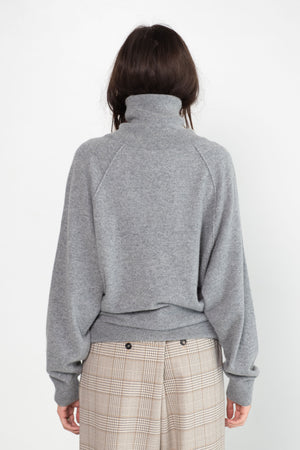 DUNE - High-neck Raglan Jumper, Grey Flannel