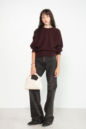 DUNE - Crew Neck Raglan Sweater, Mosto