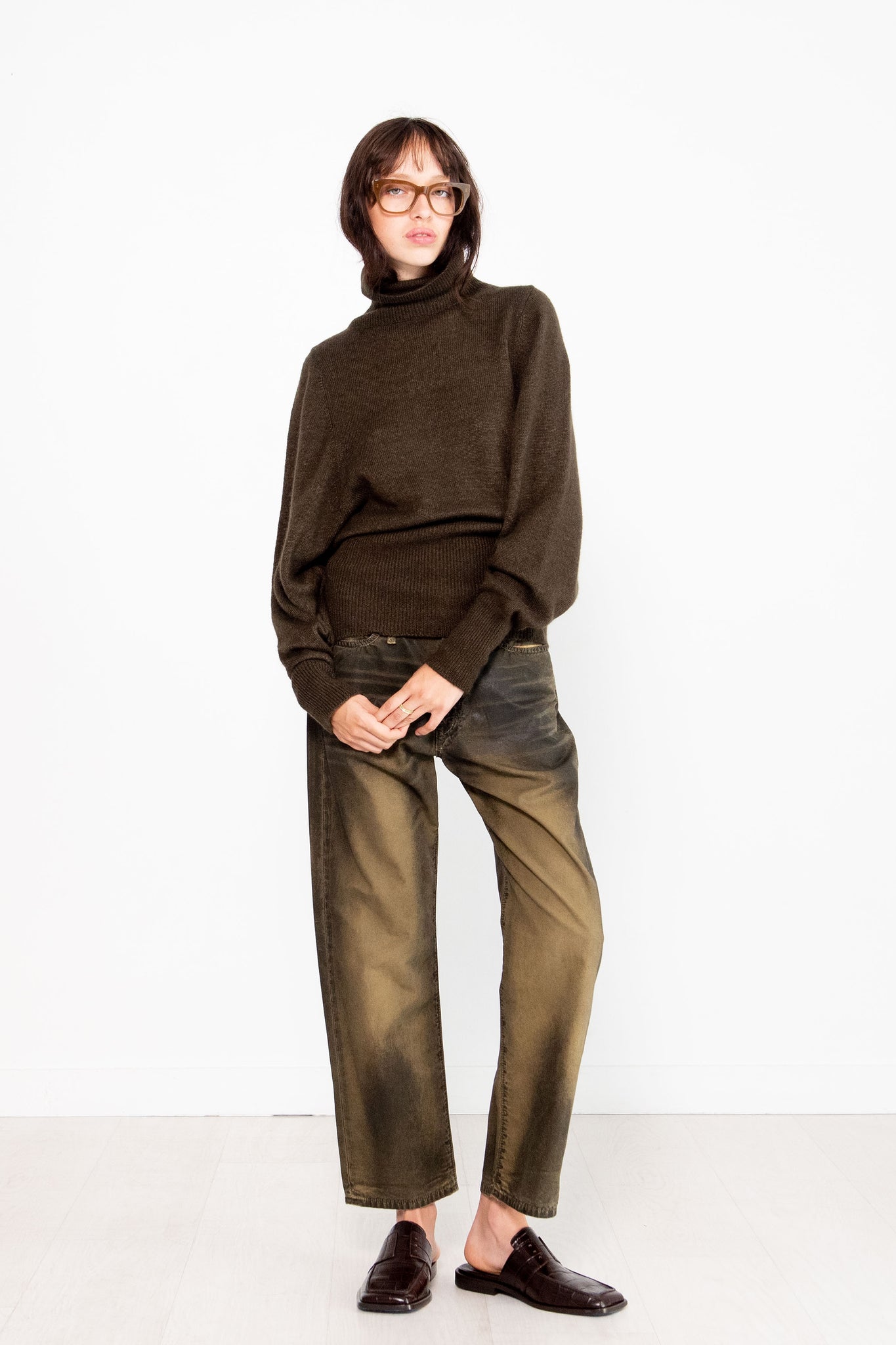 DUNE - Roll-Neck Fluffy Batwing Sweater, Assam