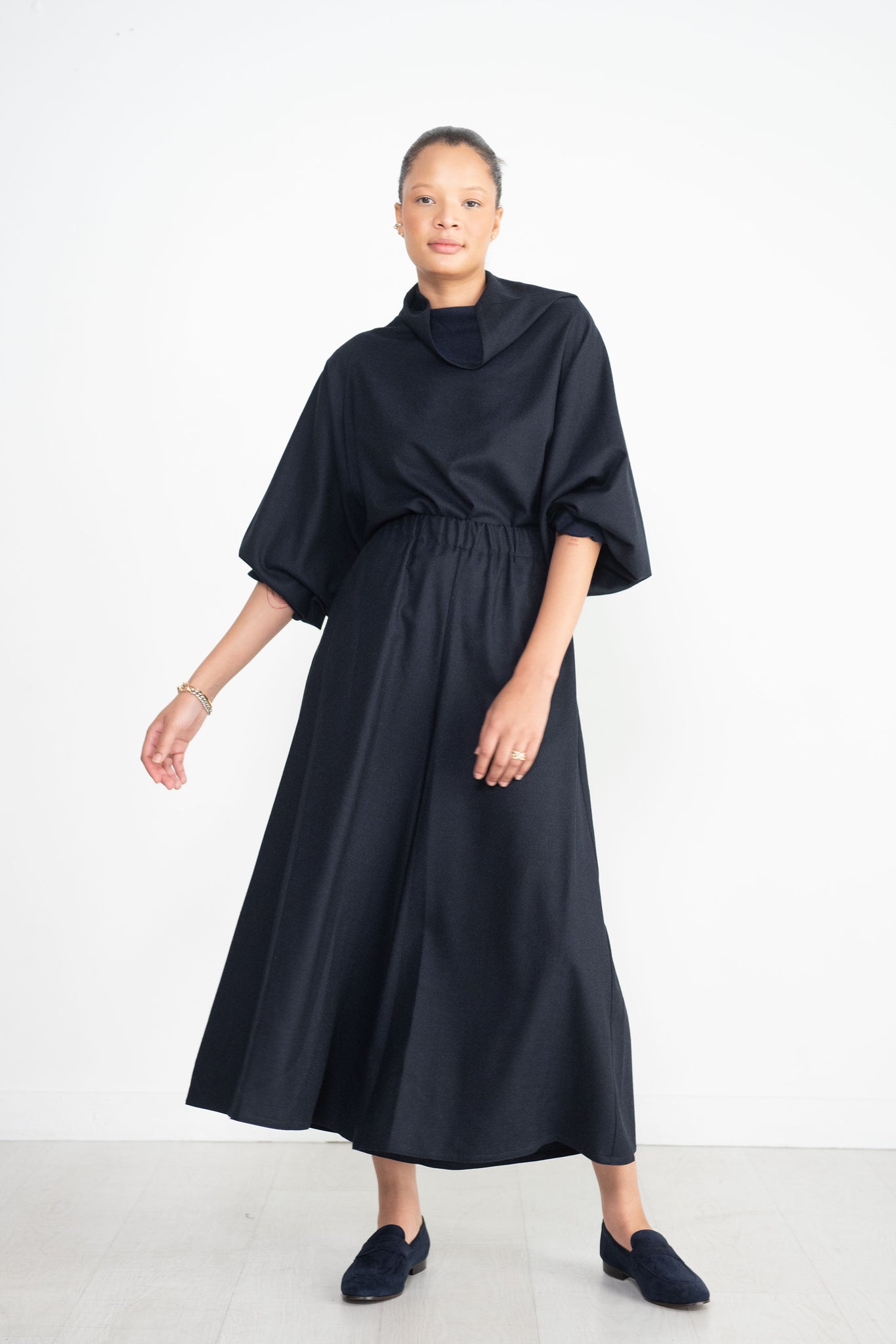 Dušan - Batwinged Oversized Shirt, Navy