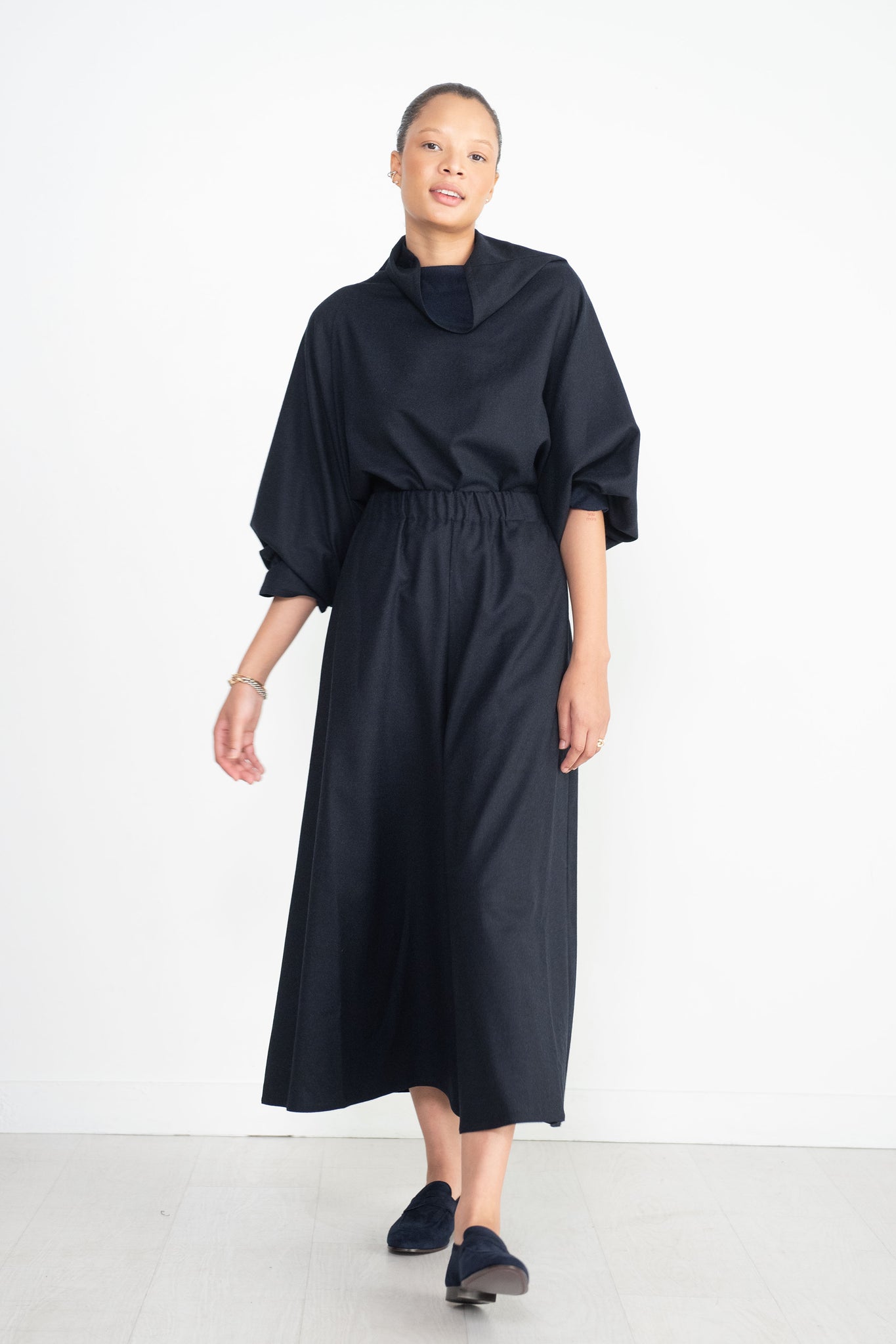 Dušan - Batwinged Oversized Shirt, Navy