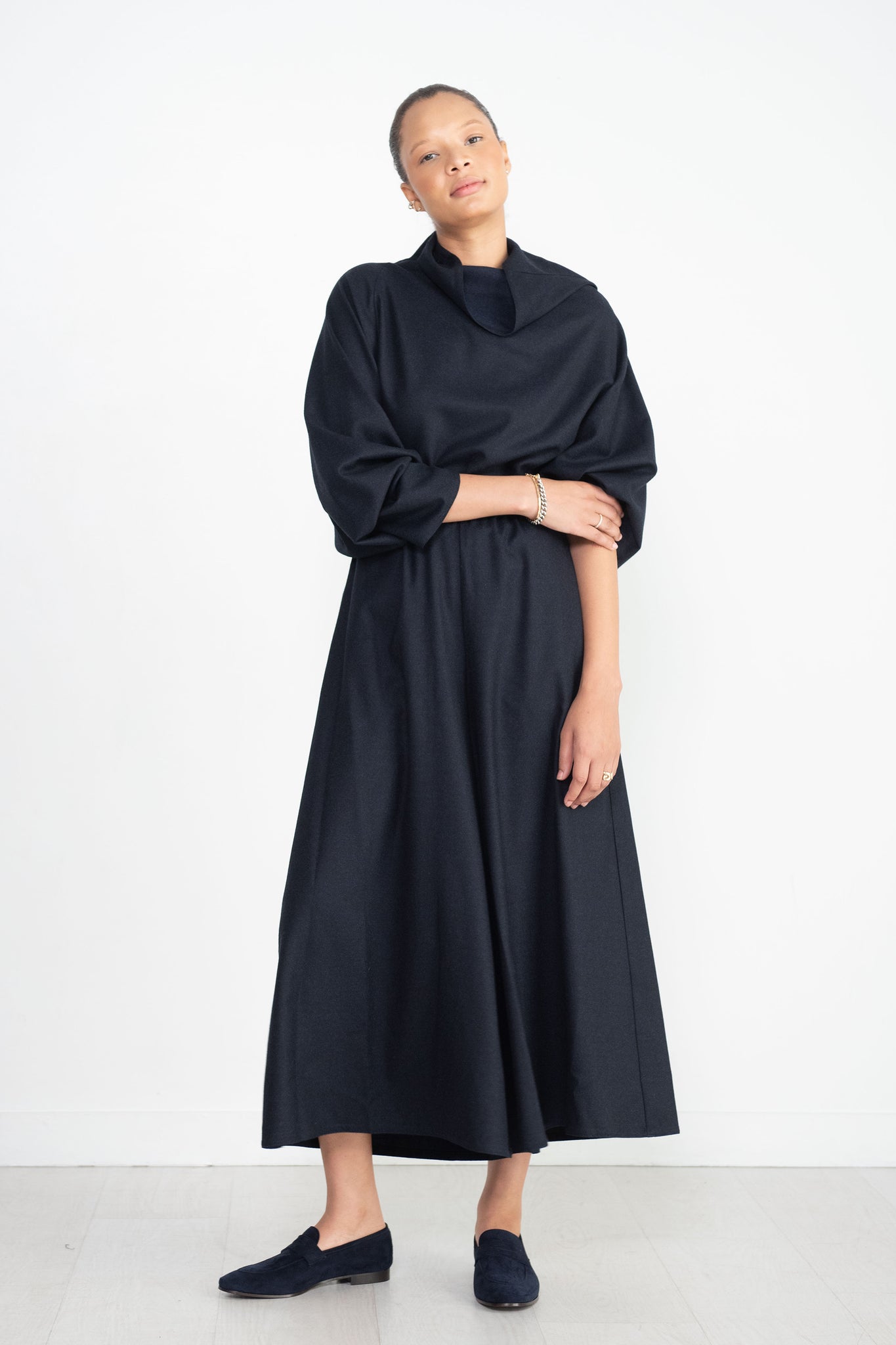 Dušan - Batwinged Oversized Shirt, Navy