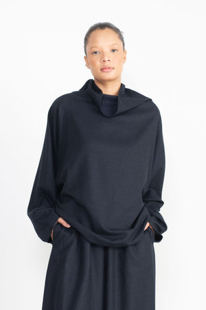 Dušan - Batwinged Oversized Shirt, Navy