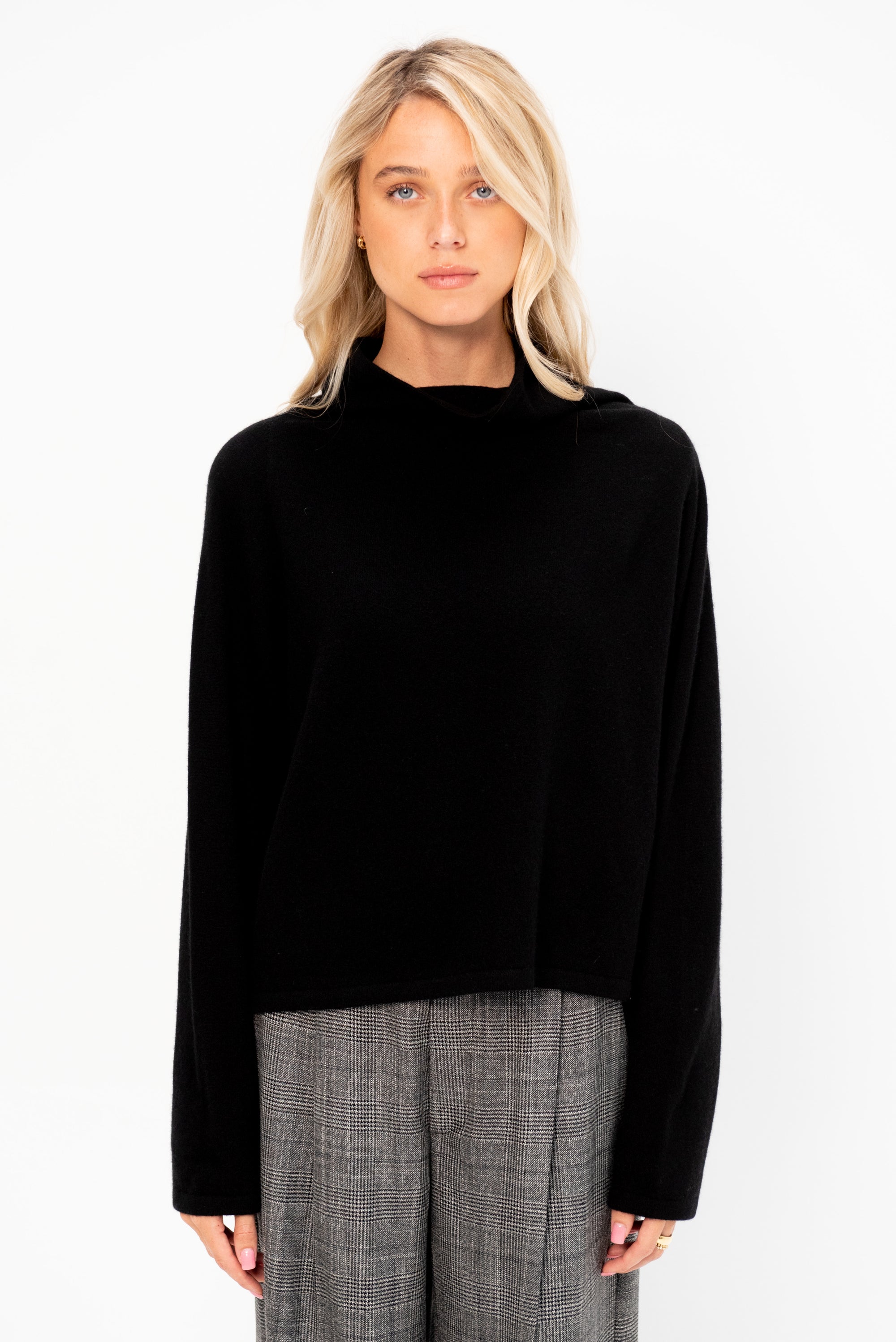 Batwing Turtleneck Knit Sweater