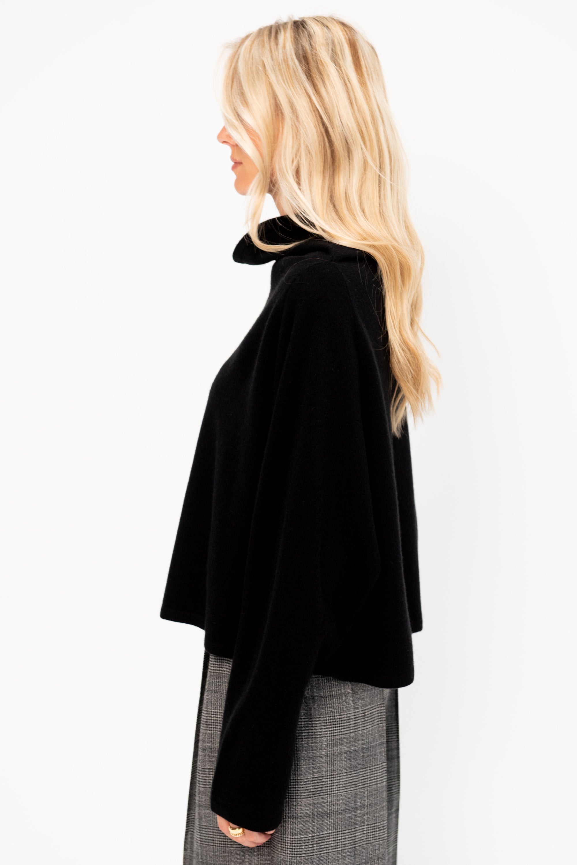 Batwing Turtleneck Knit Sweater