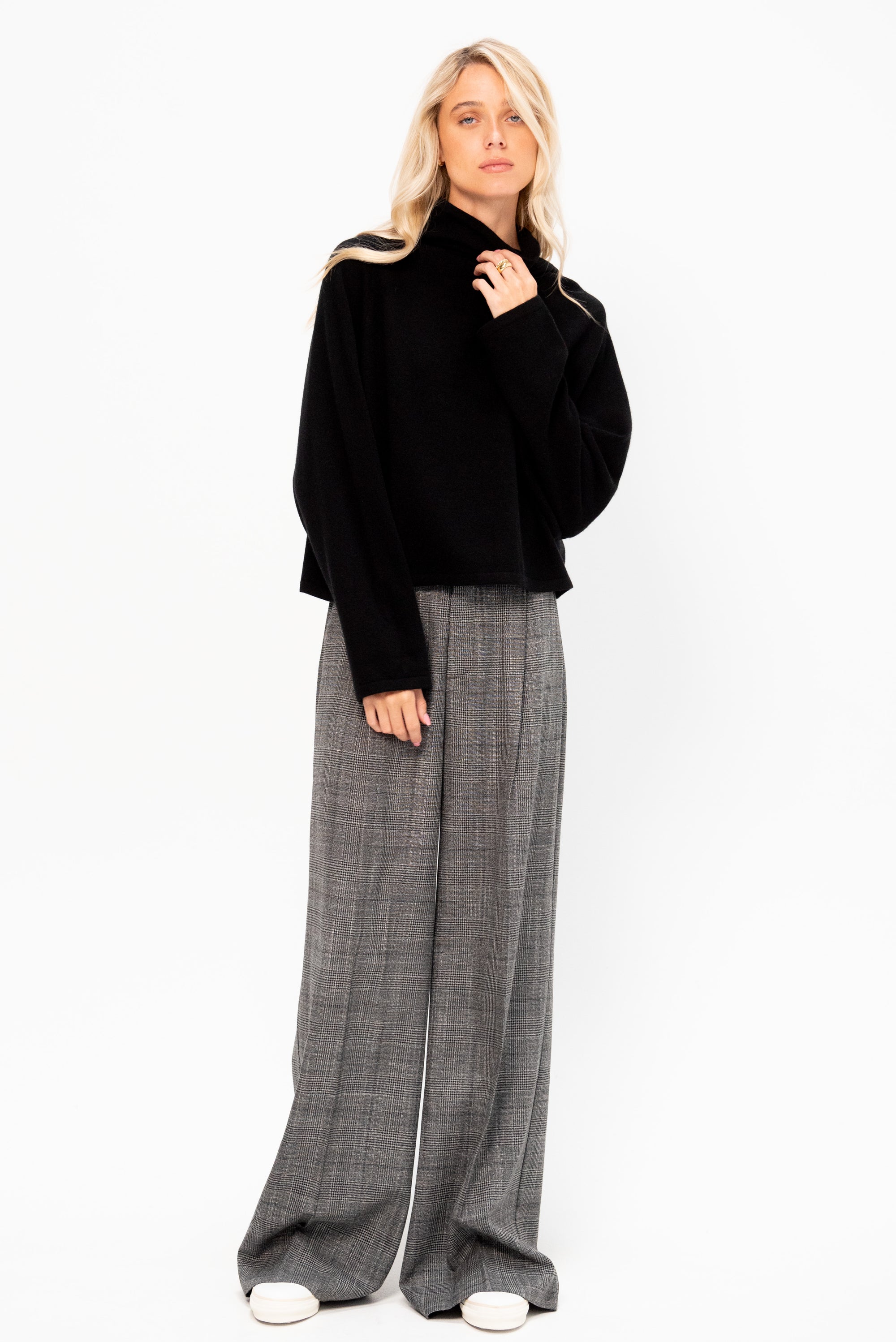 Batwing Turtleneck Knit Sweater
