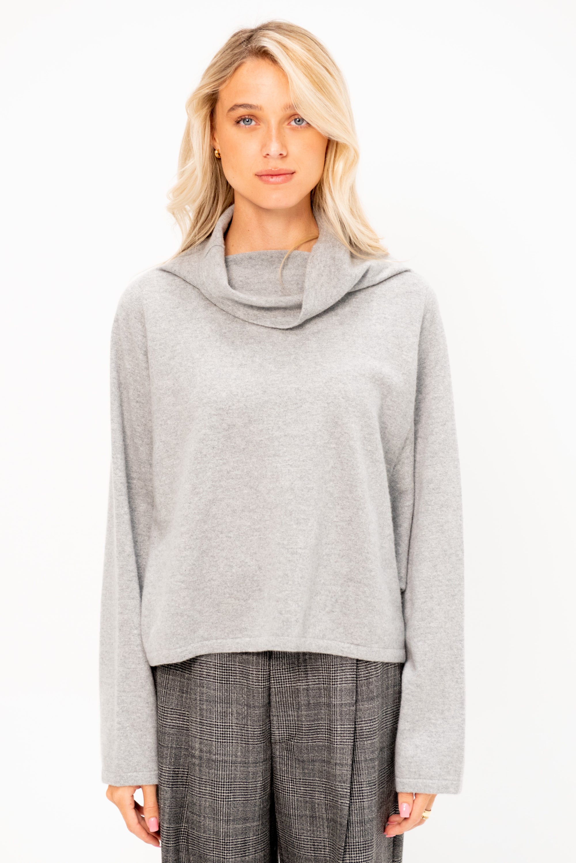 Batwing Turtleneck Knit Sweater
