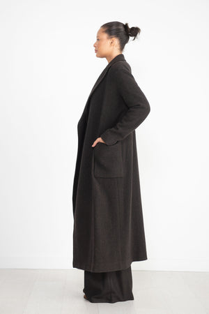 Dušan - Long Coat with Pocket, Brown