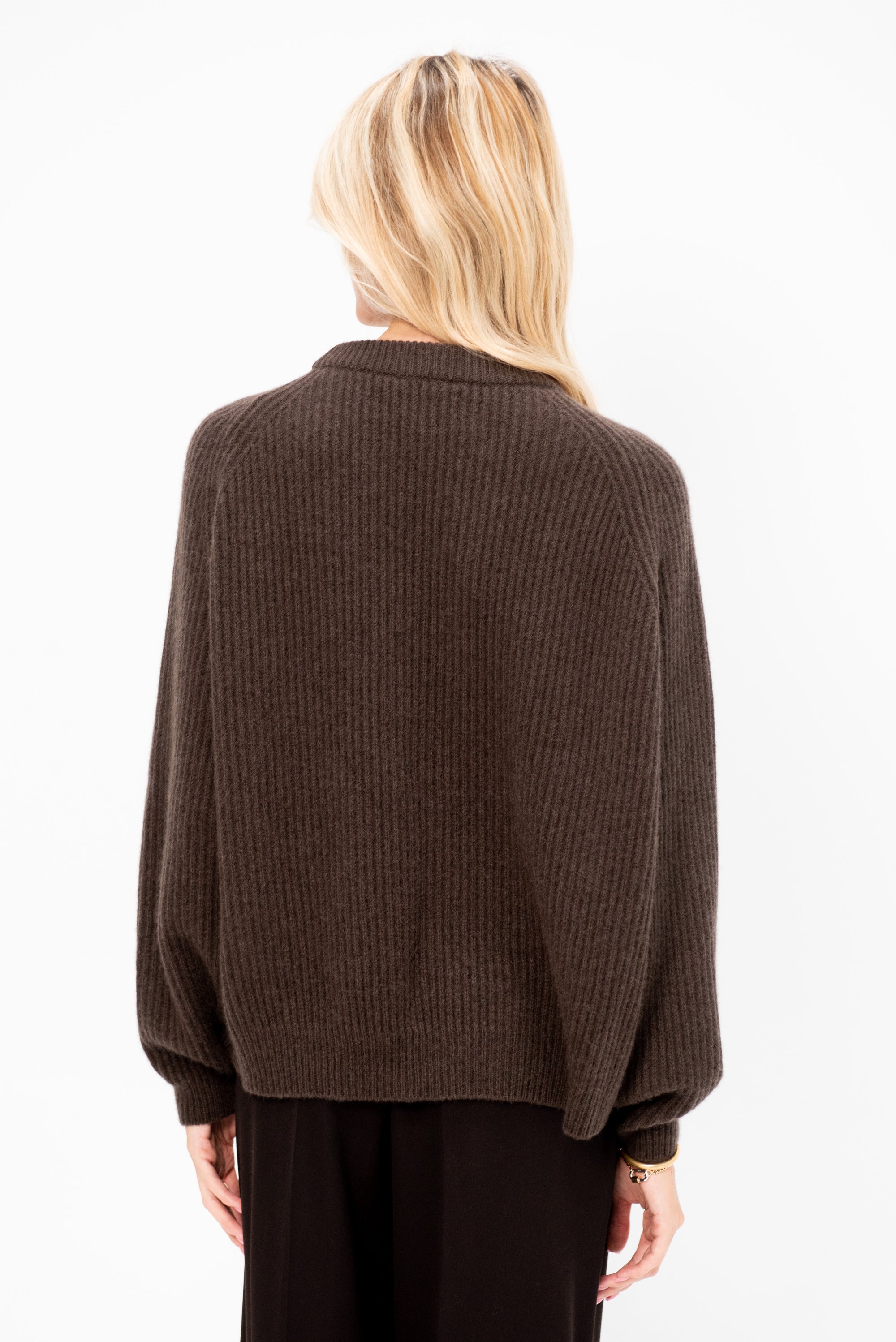 Crew Neck Ribbed Sweater, Yak
