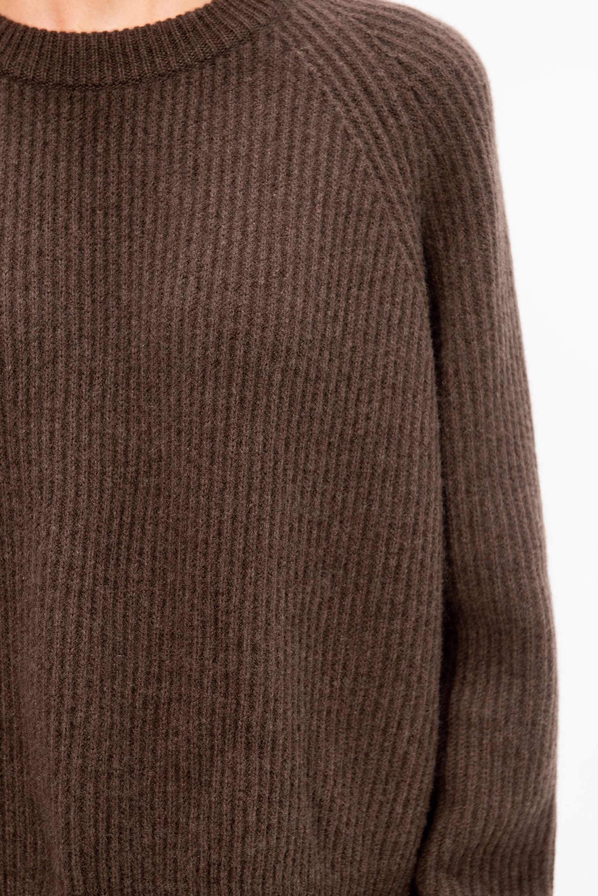Crew Neck Ribbed Sweater, Yak