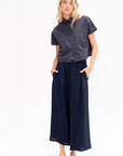 Cropped Shirt, Navy