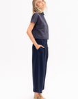 Cropped Shirt, Navy