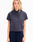 Cropped Shirt, Navy
