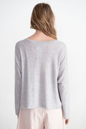 DUŠAN - Squared Sweater, Silver Grey