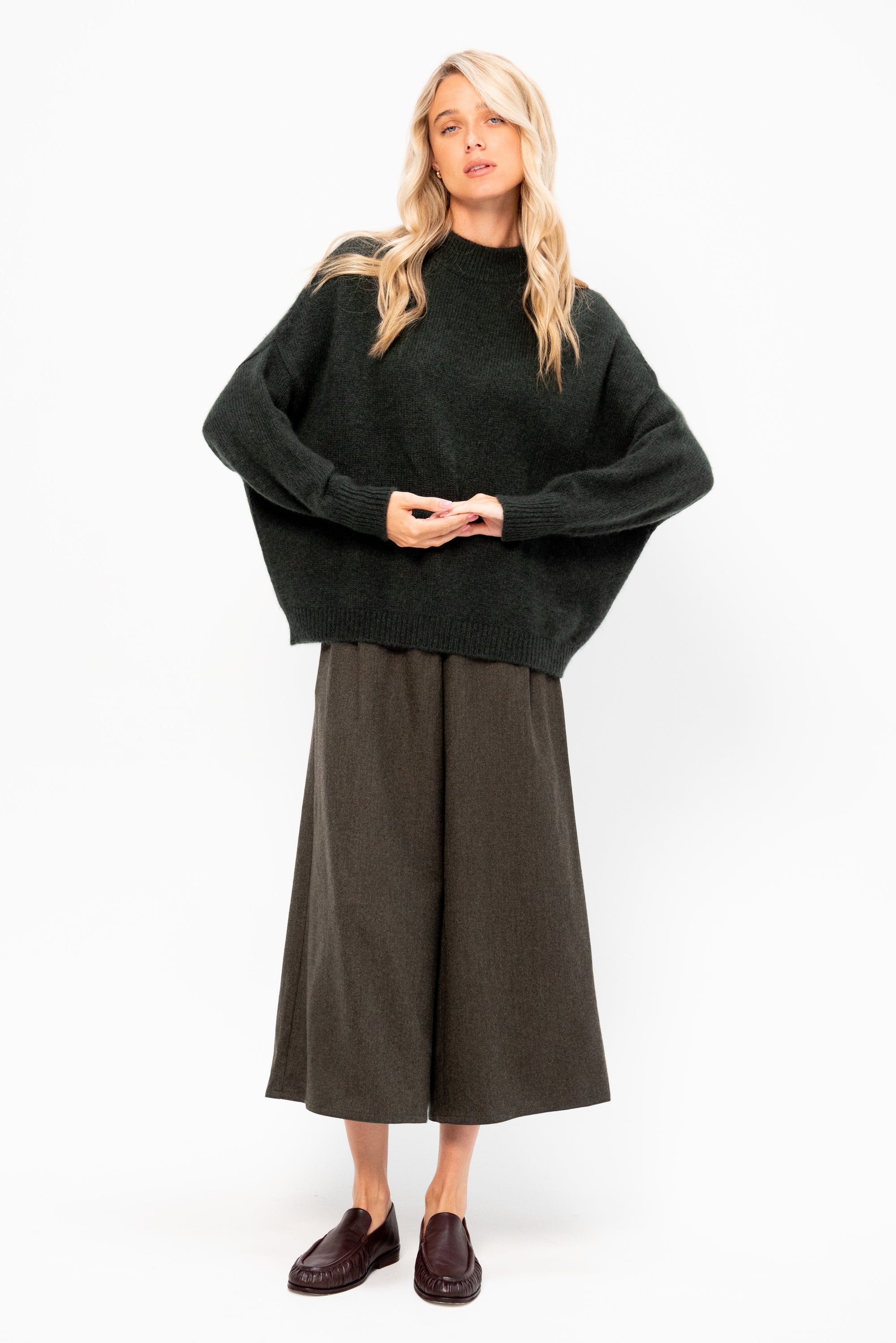 Crew Neck Kimono Sleeve Sweater