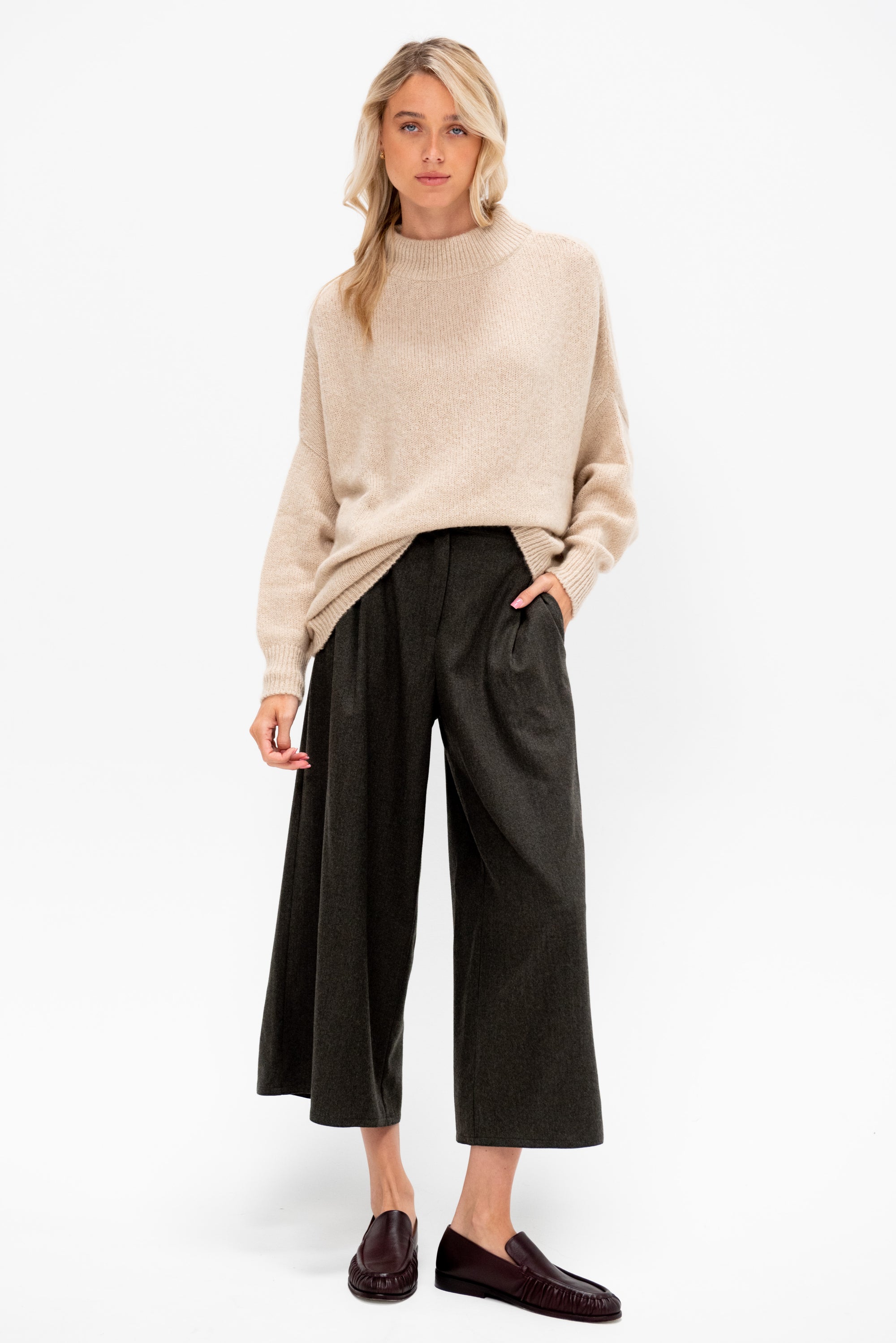 Crew Neck Kimono Sleeve Sweater