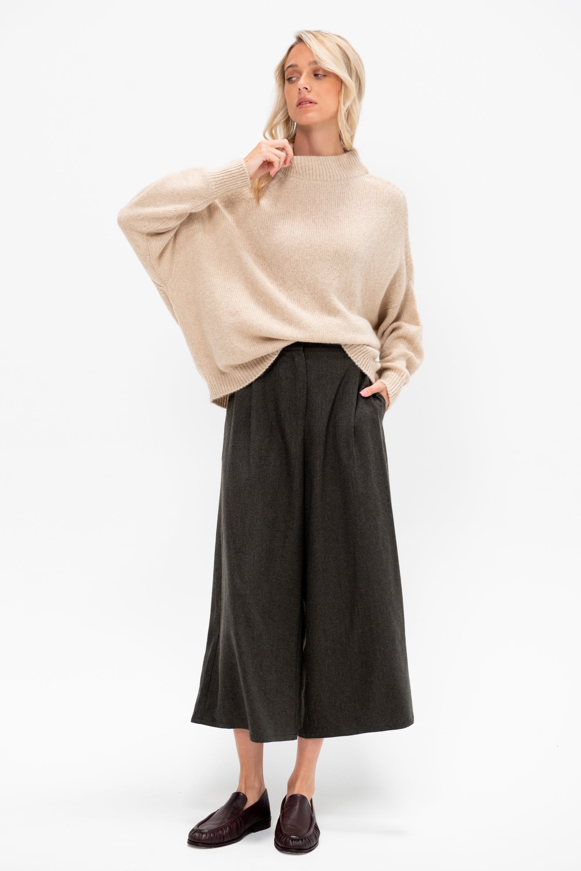 Crew Neck Kimono Sleeve Sweater